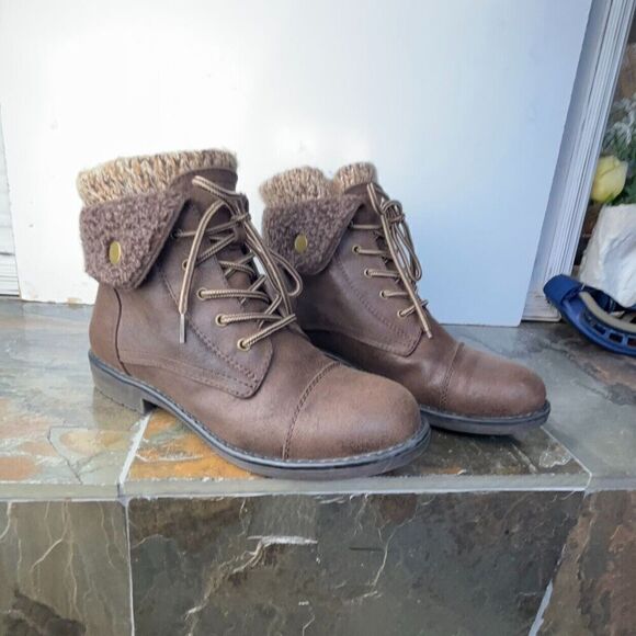 Women's Warm Boots Cliffs by White Mountain C25084 Duena Knit Tops Brown Size 7M - Picture 15 of 15
